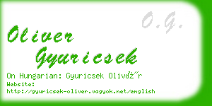 oliver gyuricsek business card